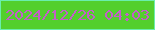 文字の大きさ：1、枠の色：6aeead、背景の色：53cf2d、文字の色：c35fc8 無料ブログパーツのブログ時計