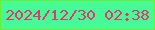 文字の大きさ：1、枠の色：6aef36、背景の色：47fa98、文字の色：e63573 無料ブログパーツのブログ時計