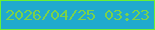 文字の大きさ：4、枠の色：6af035、背景の色：20aace、文字の色：7ad24b 無料ブログパーツのブログ時計