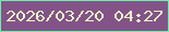 文字の大きさ：1、枠の色：6af0a7、背景の色：835388、文字の色：e5fdc4 無料ブログパーツのブログ時計