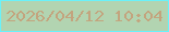 文字の大きさ：1、枠の色：6af1f9、背景の色：b2d4b1、文字の色：c3a47e 無料ブログパーツのブログ時計