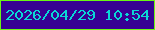 文字の大きさ：4、枠の色：6af614、背景の色：370193、文字の色：09d9d6 無料ブログパーツのブログ時計
