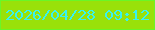 文字の大きさ：1、枠の色：6af628、背景の色：99e10a、文字の色：38f2f0 無料ブログパーツのブログ時計