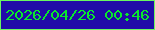 文字の大きさ：4、枠の色：6af660、背景の色：210ba8、文字の色：09e82d 無料ブログパーツのブログ時計