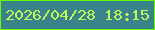 文字の大きさ：5、枠の色：6af706、背景の色：39838b、文字の色：c0f955 無料ブログパーツのブログ時計