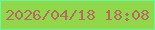 文字の大きさ：1、枠の色：6af79e、背景の色：90d74a、文字の色：b76a63 無料ブログパーツのブログ時計