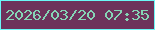 文字の大きさ：5、枠の色：6af7f7、背景の色：6d325b、文字の色：85d5b5 無料ブログパーツのブログ時計
