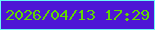 文字の大きさ：3、枠の色：6af7f8、背景の色：4e16d5、文字の色：60d800 無料ブログパーツのブログ時計