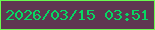 文字の大きさ：5、枠の色：6afb50、背景の色：5f3751、文字の色：06d963 無料ブログパーツのブログ時計