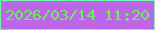 文字の大きさ：5、枠の色：6afbae、背景の色：bf65e9、文字の色：65f553 無料ブログパーツのブログ時計