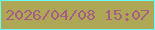 文字の大きさ：2、枠の色：6afcf8、背景の色：aea756、文字の色：a65d83 無料ブログパーツのブログ時計