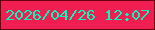 文字の大きさ：1、枠の色：6b010c、背景の色：f01e51、文字の色：01fbbb 無料ブログパーツのブログ時計