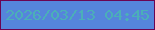文字の大きさ：3、枠の色：6b0452、背景の色：5585db、文字の色：4bafb8 無料ブログパーツのブログ時計