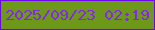 文字の大きさ：4、枠の色：6b06ee、背景の色：6e9819、文字の色：8327ed 無料ブログパーツのブログ時計