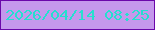 文字の大きさ：5、枠の色：6b07aa、背景の色：c598ec、文字の色：26dfcf 無料ブログパーツのブログ時計