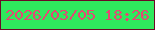 文字の大きさ：1、枠の色：6b0826、背景の色：2fe95d、文字の色：e54674 無料ブログパーツのブログ時計