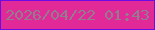 文字の大きさ：3、枠の色：6b0ce6、背景の色：e12997、文字の色：937c8d 無料ブログパーツのブログ時計