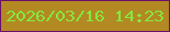 文字の大きさ：3、枠の色：6b0e6d、背景の色：b38923、文字の色：85e840 無料ブログパーツのブログ時計