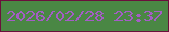 文字の大きさ：4、枠の色：6b0f3c、背景の色：4a8744、文字の色：a45dc6 無料ブログパーツのブログ時計