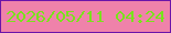 文字の大きさ：2、枠の色：6b14a9、背景の色：ef82aa、文字の色：79e21c 無料ブログパーツのブログ時計