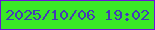 文字の大きさ：2、枠の色：6b14d8、背景の色：3ae926、文字の色：443bb6 無料ブログパーツのブログ時計
