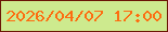 文字の大きさ：1、枠の色：6b1606、背景の色：cdea8e、文字の色：fd6d11 無料ブログパーツのブログ時計