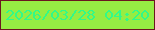文字の大きさ：2、枠の色：6b161f、背景の色：96ec43、文字の色：31f989 無料ブログパーツのブログ時計