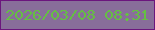 文字の大きさ：4、枠の色：6b167d、背景の色：886e9a、文字の色：65bf43 無料ブログパーツのブログ時計
