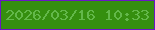文字の大きさ：3、枠の色：6b16c5、背景の色：358f0f、文字の色：63b84a 無料ブログパーツのブログ時計