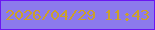 文字の大きさ：4、枠の色：6b16f1、背景の色：8c7aec、文字の色：cba02b 無料ブログパーツのブログ時計