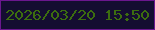 文字の大きさ：3、枠の色：6b178e、背景の色：140d31、文字の色：3c6d0f 無料ブログパーツのブログ時計