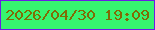 文字の大きさ：4、枠の色：6b1ce5、背景の色：36f46f、文字の色：806b04 無料ブログパーツのブログ時計