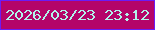 文字の大きさ：2、枠の色：6b1cf5、背景の色：b40469、文字の色：b1f3eb 無料ブログパーツのブログ時計