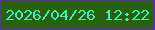 文字の大きさ：2、枠の色：6b1de2、背景の色：29610e、文字の色：39f1b9 無料ブログパーツのブログ時計