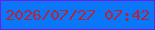 文字の大きさ：5、枠の色：6b1ee2、背景の色：0a77f8、文字の色：b72334 無料ブログパーツのブログ時計