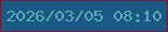 文字の大きさ：5、枠の色：6b1f39、背景の色：1c5884、文字の色：57adb7 無料ブログパーツのブログ時計