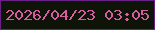 文字の大きさ：3、枠の色：6b1f88、背景の色：0e1508、文字の色：d75ca1 無料ブログパーツのブログ時計