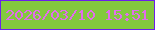 文字の大きさ：3、枠の色：6b20ea、背景の色：83c93e、文字の色：e16dec 無料ブログパーツのブログ時計