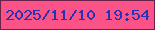 文字の大きさ：4、枠の色：6b2248、背景の色：fb5287、文字の色：2533b5 無料ブログパーツのブログ時計