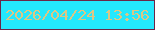 文字の大きさ：2、枠の色：6b2647、背景の色：24e8fd、文字の色：dcc785 無料ブログパーツのブログ時計