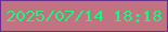 文字の大きさ：3、枠の色：6b2e8b、背景の色：c17381、文字の色：19f77e 無料ブログパーツのブログ時計