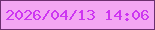 文字の大きさ：3、枠の色：6b2f6e、背景の色：f3a7f3、文字の色：cd36f1 無料ブログパーツのブログ時計
