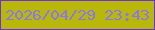文字の大きさ：4、枠の色：6b31e1、背景の色：b9b709、文字の色：8878f0 無料ブログパーツのブログ時計
