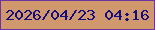 文字の大きさ：4、枠の色：6b349e、背景の色：d2986d、文字の色：140c80 無料ブログパーツのブログ時計