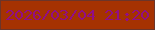 文字の大きさ：4、枠の色：6b352a、背景の色：a53202、文字の色：910e86 無料ブログパーツのブログ時計