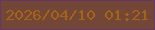 文字の大きさ：1、枠の色：6b356a、背景の色：724737、文字の色：a56317 無料ブログパーツのブログ時計