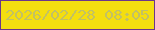 文字の大きさ：4、枠の色：6b368b、背景の色：f4de0f、文字の色：c2c164 無料ブログパーツのブログ時計