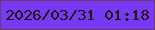 文字の大きさ：1、枠の色：6b3c62、背景の色：7838f4、文字の色：1b1810 無料ブログパーツのブログ時計