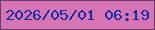 文字の大きさ：1、枠の色：6b3c6b、背景の色：d774b3、文字の色：192da3 無料ブログパーツのブログ時計