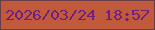 文字の大きさ：5、枠の色：6b3d49、背景の色：c15a3a、文字の色：6e1f81 無料ブログパーツのブログ時計